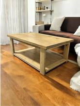 Load image into Gallery viewer, Rectangle Coffee Table - Large Wooden Coffee Table - Sandstone - Living Room Rustic Wood Furniture With Rustic Farmhouse Feel
