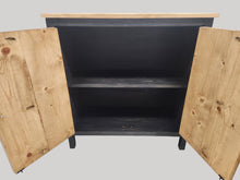 Load image into Gallery viewer, Modern 2-Door Accent Cabinet – Black & Special Walnut