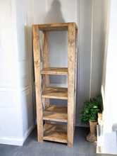 Load image into Gallery viewer, Tall Bookcase - Farmhouse Style Shelving - Special Walnut Brown - Tall Shelving Unit - Kitchen, Livingroom, or Office
