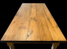 Load image into Gallery viewer, 7-Foot Farmhouse Table with Bench: Handmade Wooden Dining Set