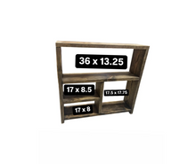 Load image into Gallery viewer, Rustic Farmhouse Shelving Unit: Distressed Dark Walnut Console Table