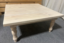 Load image into Gallery viewer, Large Square Farmhouse Turned Leg Coffee Table (Simply White)