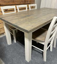 Load image into Gallery viewer, Farmhouse Table - Gray, Antique White - Dining Room or Kitchen Table - Wooden Rustic Table