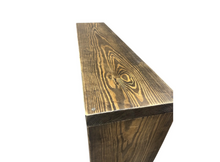 Load image into Gallery viewer, Rustic Farmhouse Shelving Unit: Distressed Dark Walnut Console Table