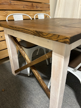 Load image into Gallery viewer, Small Farmhouse Table With Chairs - Espresso Brown, Marshmallow White - Rectangle Kitchen or Dining Room Table - Real Wood