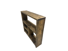 Load image into Gallery viewer, Rustic Farmhouse Shelving Unit: Distressed Dark Walnut Console Table