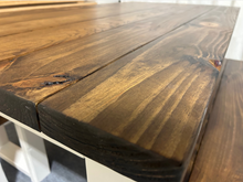 Load image into Gallery viewer, Small Farmhouse Table - Dining Set - With Benches - Espresso, Antique White - Kitchen Table - Wooden Table