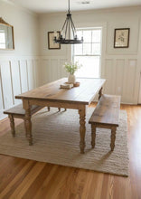 Load image into Gallery viewer, 7-Foot Farmhouse Table with Bench: Handmade Wooden Dining Set