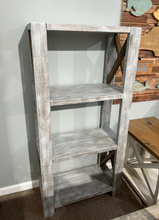 Load image into Gallery viewer, Handmade Wooden Bookshelf - Shelving Unit - Gray, Distressed White - Office, Living Room Furniture