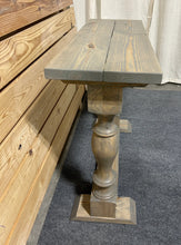 Load image into Gallery viewer, Turned Leg Wooden Console Table: Classic Gray Farmhouse Entryway Decor