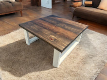 Load image into Gallery viewer, Large Modern Coffee Table (Dark Walnut, Antique White)