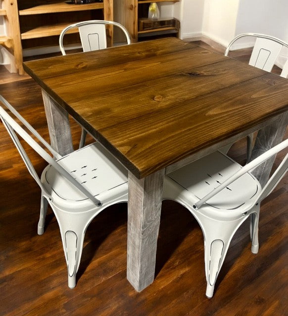 Metal chairs farmhouse table sales