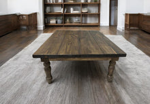 Load image into Gallery viewer, Large Farmhouse Turned Leg Coffee Table (Dark Walnut)