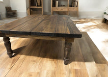 Load image into Gallery viewer, Large Farmhouse Turned Leg Coffee Table (Dark Walnut)