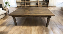 Load image into Gallery viewer, Large Farmhouse Turned Leg Coffee Table (Dark Walnut)