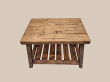 Load image into Gallery viewer, Rustic Wooden Accent Table – Provincial Brown Finish with Shelf