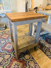 Load image into Gallery viewer, Rustic Console Table: Farmhouse Entryway Buffet, Provincial Top