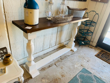 Load image into Gallery viewer, Farmhouse Entryway Table: Rustic Wooden Console Sofa Table