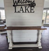 Load image into Gallery viewer, Farmhouse Entryway Table: Rustic Wooden Console Sofa Table