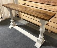 Load image into Gallery viewer, Farmhouse Entryway Table: Rustic Wooden Console Sofa Table