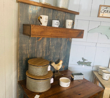 Load image into Gallery viewer, Rustic Farmhouse Coffee Bar: Charcoal Back, Provincial Shelving