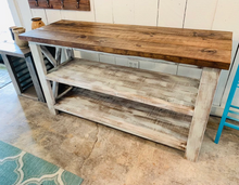 Load image into Gallery viewer, Rustic Wooden Buffet Table: Distressed Farmhouse Console Table
