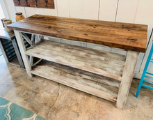 Load image into Gallery viewer, Rustic Wooden Buffet Table: Distressed Farmhouse Console Table