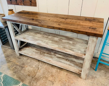 Load image into Gallery viewer, Rustic Wooden Buffet Table: Distressed Farmhouse Console Table