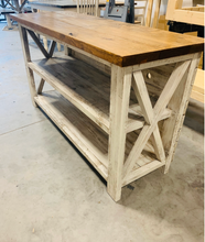 Load image into Gallery viewer, Distressed White Buffet - Solid Wood Entryway Table - Rustic Sofa Table Long