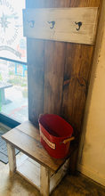 Load image into Gallery viewer, Rustic Farmhouse Hall Tree: Solid Wood Entryway Bench with Storage