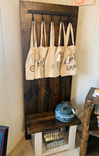 Load image into Gallery viewer, Rustic Farmhouse Hall Tree: Solid Wood Entryway Bench with Storage