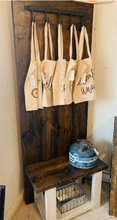 Load image into Gallery viewer, Rustic Farmhouse Hall Tree: Solid Wood Entryway Bench with Storage