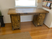 Load image into Gallery viewer, Rustic Farmhouse Desk: Provincial Brown Wooden Office Furniture
