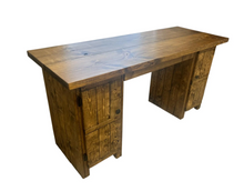 Load image into Gallery viewer, Rustic Farmhouse Desk: Provincial Brown Wooden Office Furniture