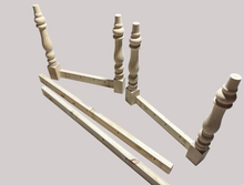 Load image into Gallery viewer, DIY Farmhouse Table Kit Turned Legs Unfinished Wood Base Fits 5-Foot or 6-Foot Tops