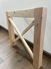 Load image into Gallery viewer, DIY Farmhouse Table Legs Wooden X Brace Base Rustic Dining Furniture Custom Build