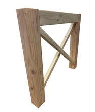 Load image into Gallery viewer, DIY Farmhouse Table Legs Wooden X Brace Base Rustic Dining Furniture Custom Build