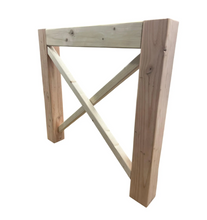 Load image into Gallery viewer, DIY Farmhouse Table Legs Wooden X Brace Base Rustic Dining Furniture Custom Build