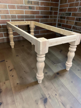 Load image into Gallery viewer, Chunky Turned Table Legs DIY Farmhouse Kit Unfinished Base Dining Furniture Custom