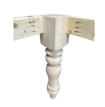Load image into Gallery viewer, Chunky Turned Table Legs DIY Farmhouse Kit Unfinished Base Dining Furniture Custom