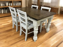 Load image into Gallery viewer, Chunky Turned Table Legs DIY Farmhouse Kit Unfinished Base Dining Furniture Custom