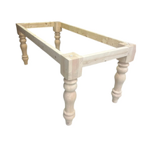 Load image into Gallery viewer, Chunky Turned Table Legs DIY Farmhouse Kit Unfinished Base Dining Furniture Custom