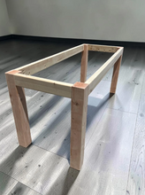 Load image into Gallery viewer, Farmhouse Table Kit Straight Legs DIY Dining Base Unfinished Wood Furniture Build Custom