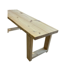 Load image into Gallery viewer, DIY Bench Kit Farmhouse Wood Dining Entryway Mudroom Unfinished Pine Custom Seating
