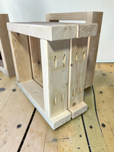 Load image into Gallery viewer, DIY Stool Kit Farmhouse Wood Kitchen Entryway Seating Unfinished Pine Rustic Custom Furniture