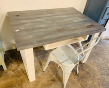 Load image into Gallery viewer, Rustic Farmhouse Desk: Antique White Base, Gray Whitewash Top