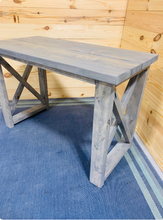 Load image into Gallery viewer, Rustic Farmhouse Desk: Handmade Gray Stained Wood Console Table