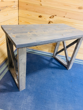 Load image into Gallery viewer, Rustic Farmhouse Desk: Handmade Gray Stained Wood Console Table