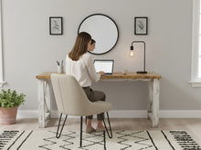Load image into Gallery viewer, 6-Foot Rustic Farmhouse Desk: Provincial Top, Distressed White Base