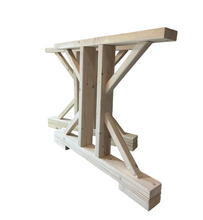 Load image into Gallery viewer, Unfinished Trestle Dining Table Legs: DIY Farmhouse Kitchen Table Base Kit